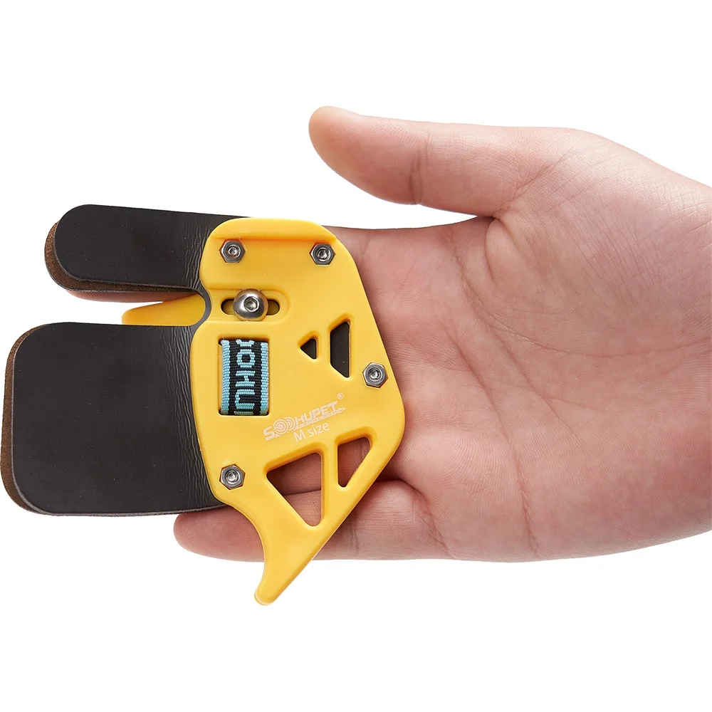 Genuine Cowhide Finger Tab Right Handed Finger Guard Archery Shooting Hunting Supplies Beginner Children
