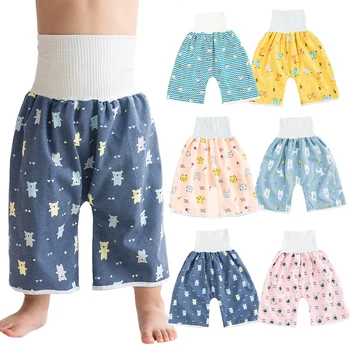 Baby Waterproof Diaper Pants&Skirt for Potty Training Baby Comfy Diaper Short for Boys and Girls Sleeping Bedclothes Night Time 1