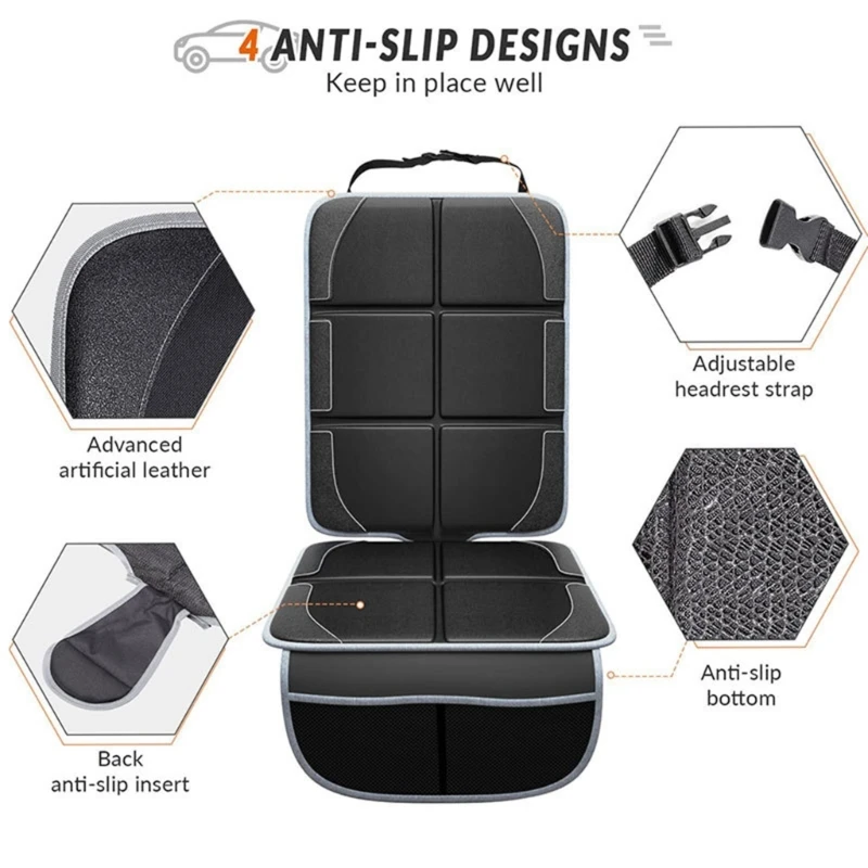 Car Protectors for Booster Waterproof ProtectorMat Large Auto Cover with Storage Pocket for Child Safety