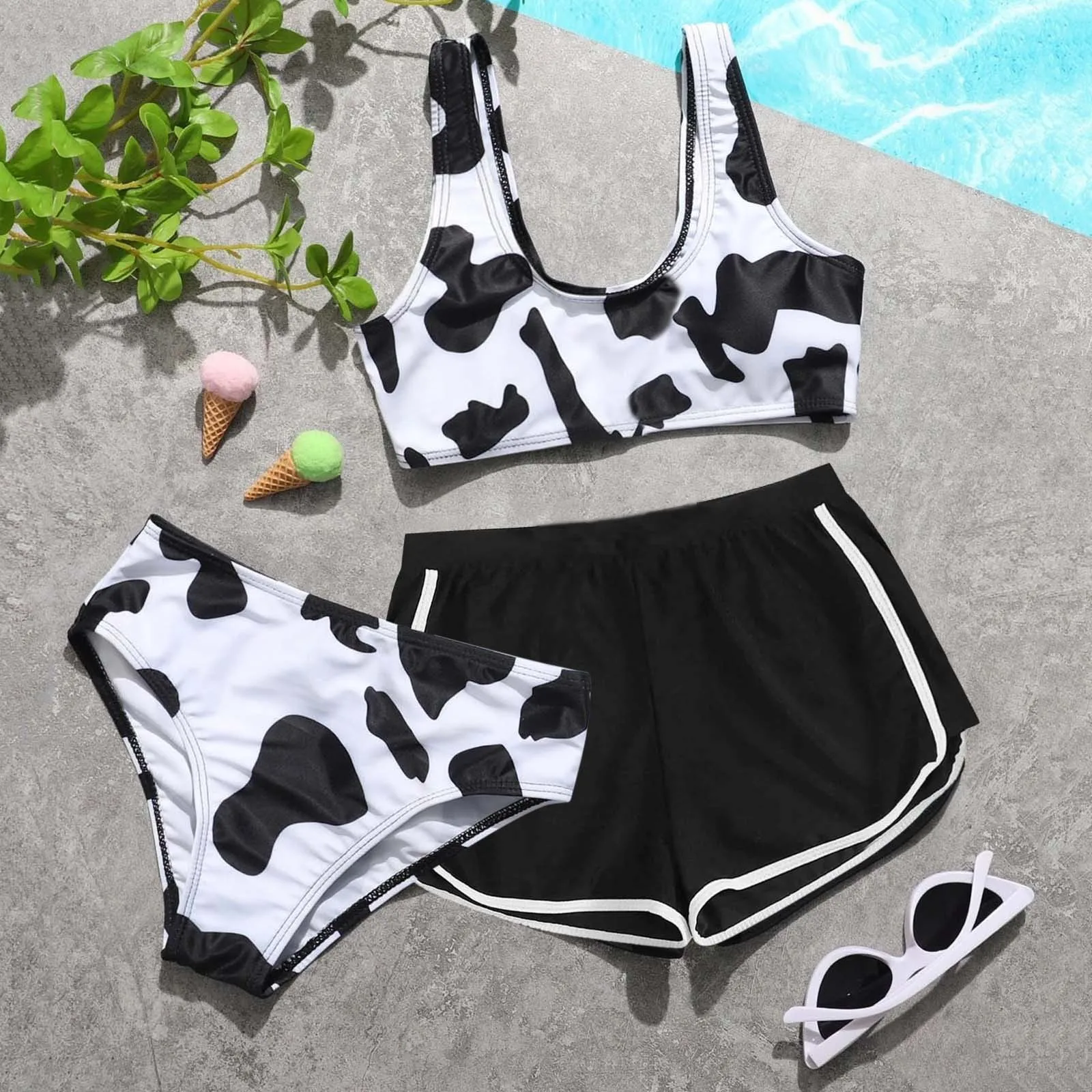 Kids Child Girls Swimsuits Bathing Suit Wraps For Girls Solid Bikini Tops  Underpants Ruffles Skirt Swimwear For Teens Shorts - Swimwear - AliExpress