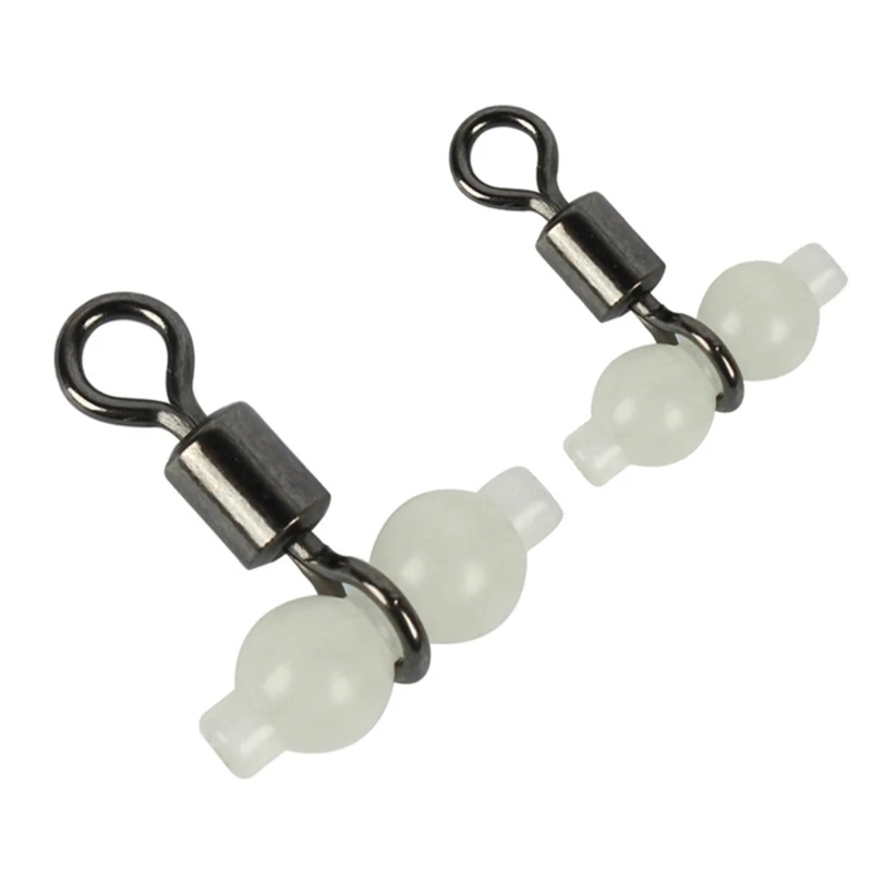 10Pcs Luminous Fishing Rolling Swivels 3-Way Hook Connector Sea Fishing Tackle G99D