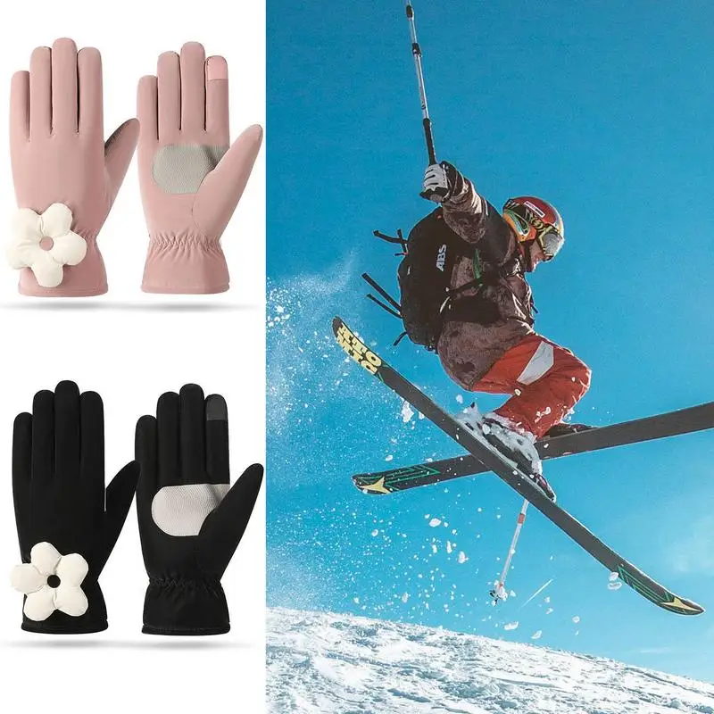 

Winter Biker Gloves For Women Motorcycle Touchscreen Waterproof Warm Windproof Gloves Cycling Snowboard Driving Ski Sports