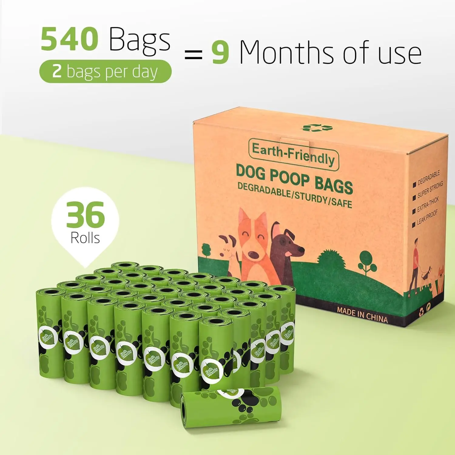 Pet Biodegradable Trash Bag Dog Poop Bags Bulk Biobase Scented Poo Bag Degradable Cat Waste Bags Outdoor Pets Carriers Tool
