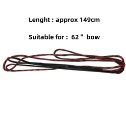 Premium Black and Red Archery Bowstring for Recurve and Longbow - 16 Strands (16Strands 149cm)