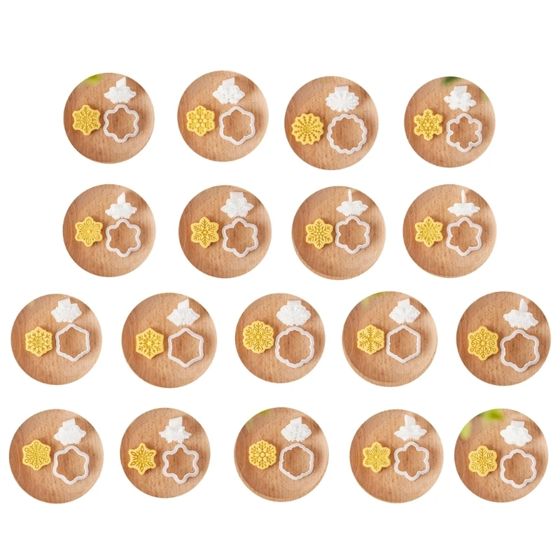 

Christmas Snowflake Biscuit Cutters Cookie Stamps Fondant Pastry Mould Plastic Cookie Cutters Kitchen Baking Supplies