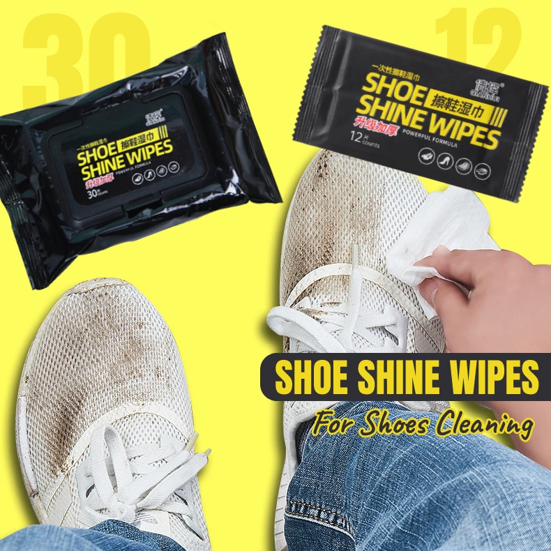 Shoe Cleaner 12/30PCS Sneaker Cleaning Wipes Portable Disposable Quick Cleaning Wet Wipes White Shoes