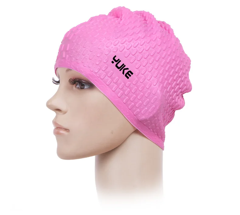 New Silicone Swimming Cap Unisex Flexible Waterproof Adult Waterdrop Swimming Head Cover Protect Ear Pool Bath Cap Badmuts 5