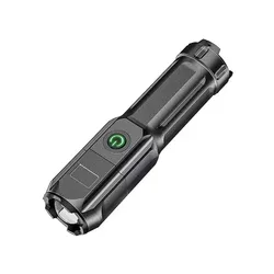 High - Powered Rechargeable Waterproof LED Flashlight with Zoom - 14500 (WHITE)