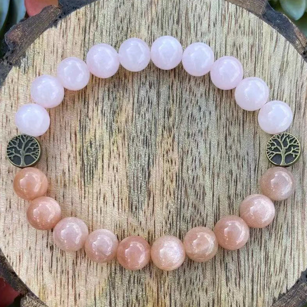 

MG2143 New Design 8 MM Dream Amethyst AAA Grade Sunstone Tree Of Life Bracelet Fashion Womens Stress Relief Wrist Yoga Mala