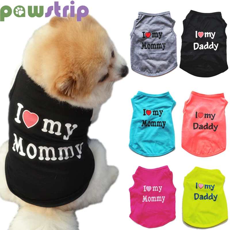 Camiseta Para Perro Con Texto I Love My Daddy Mommy Regalo | Meses sin