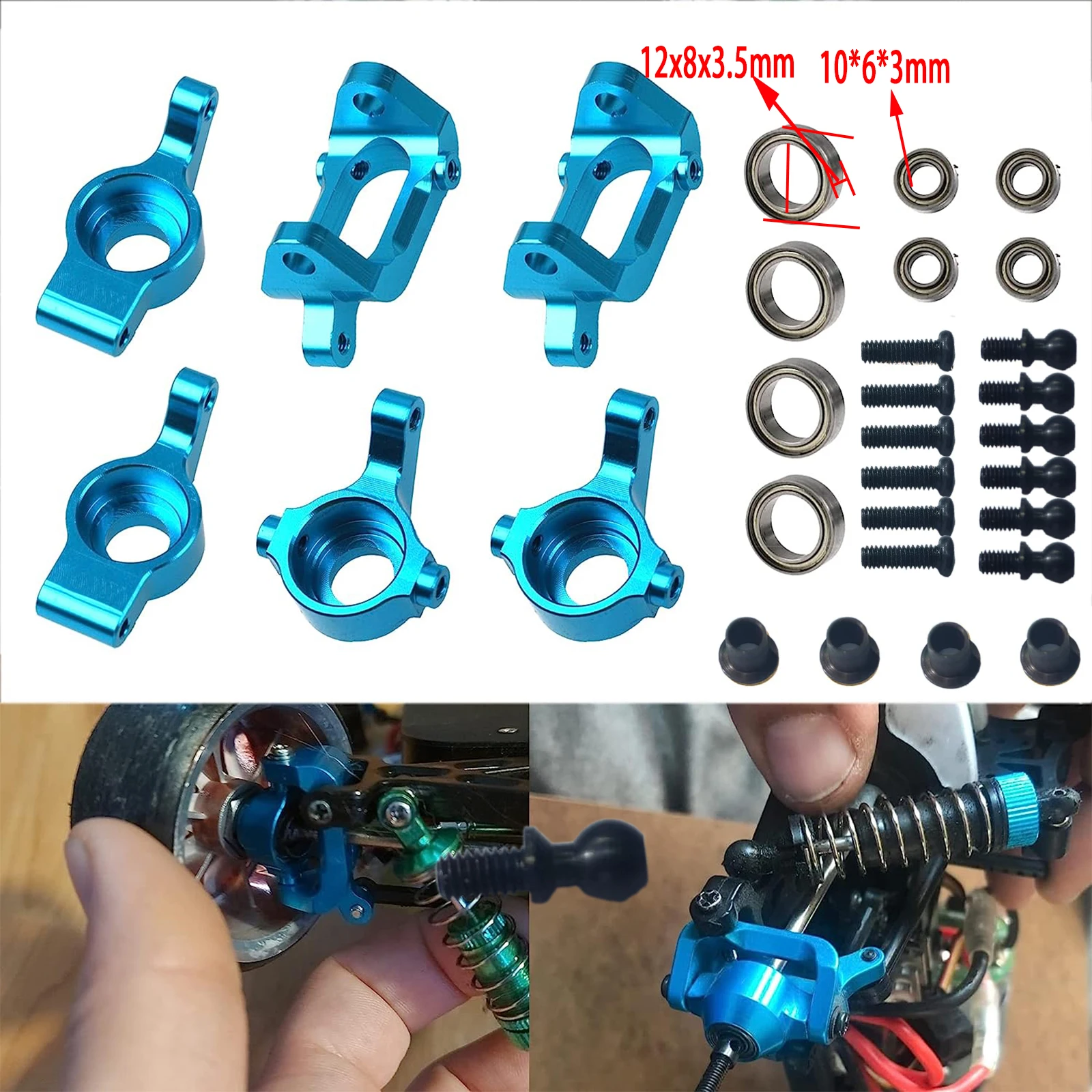 

Aluminum Alloy Front & Rear Steering Knuckle Hub Base C Carrier Mount Upgrade Part ForWltoys A929 A949 A959/B A969/B A979/B 1/18