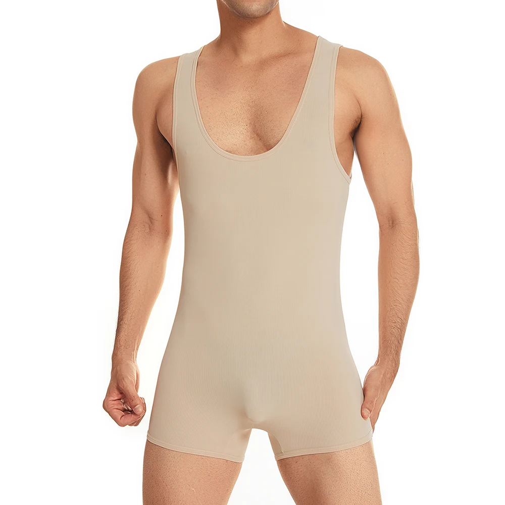 Description Picture 2 of itemMen Undershirts Underwear Causal Fitness Wrestling Singlet Rompers Leotard Breathable Seamless Jumpsuits Shorts Vest Sleepwear