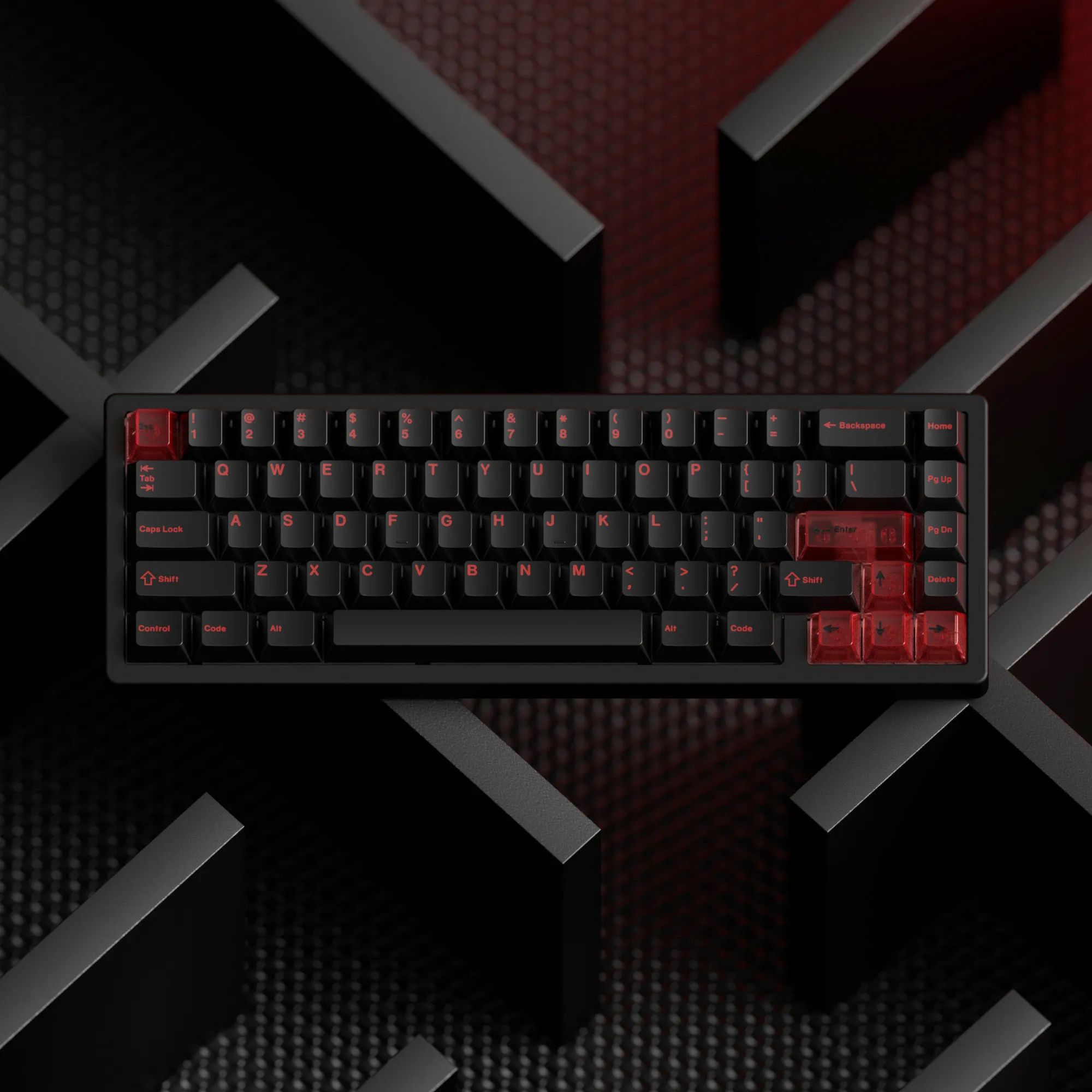 JKDKeys 블랙 레드 영어 PBT 체리 프로파일 키캡(61/64/68/75/87/104) - 워팅 기계식 키보드용 빈티지 게이밍