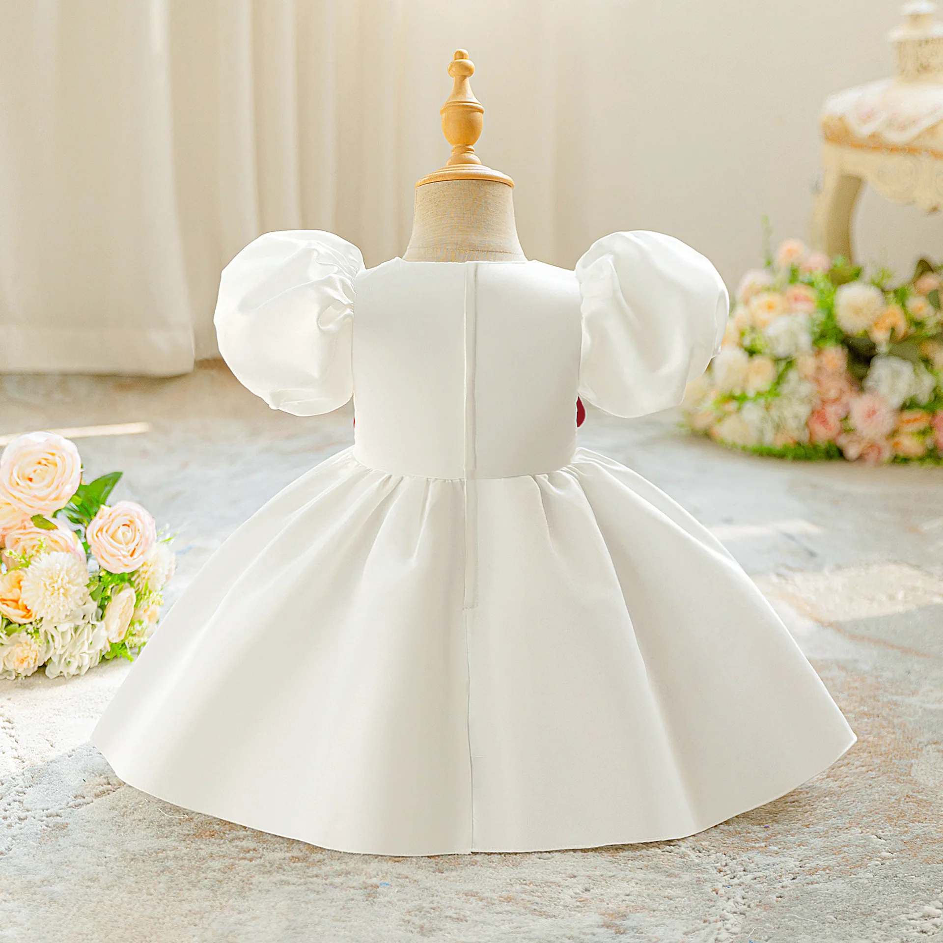 Toddler Girl 1st Birthday Party Gown Baby Girl Stage Performance Costume Summer Little Girl Pink Gown Luxury Photography Sets 6