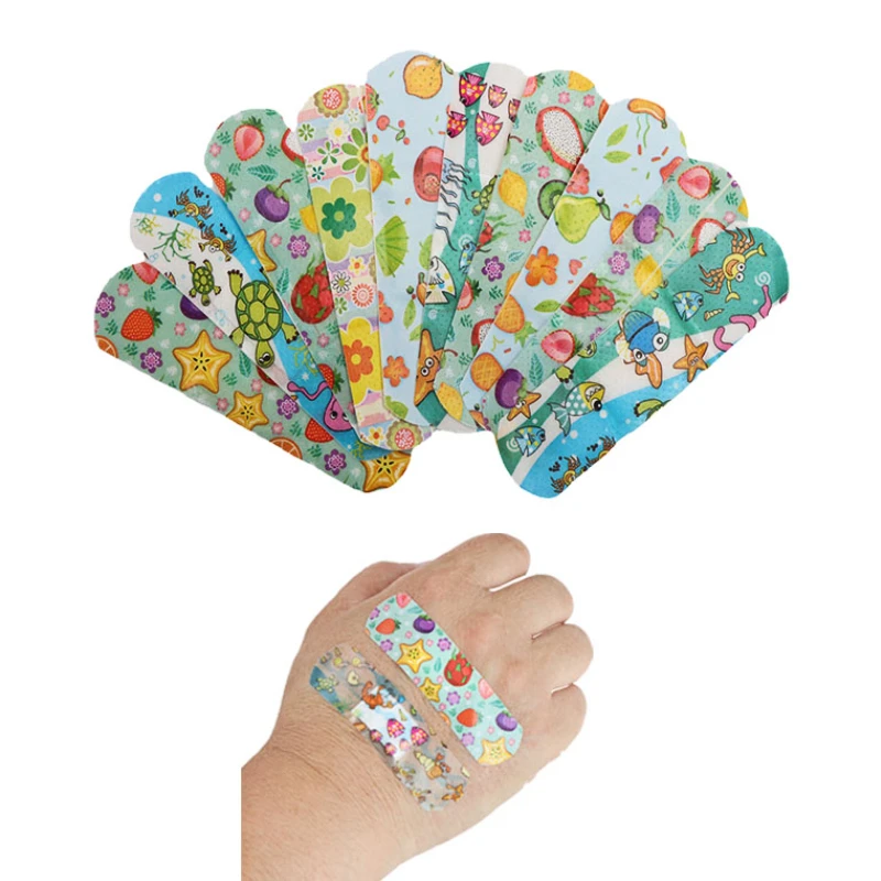 Medical Bandaids Cartoon Animal Pattern Waterproof Hemostasis Kids Band Aid Stickers Adhesive Bandage Wound Strips Plasters for Children