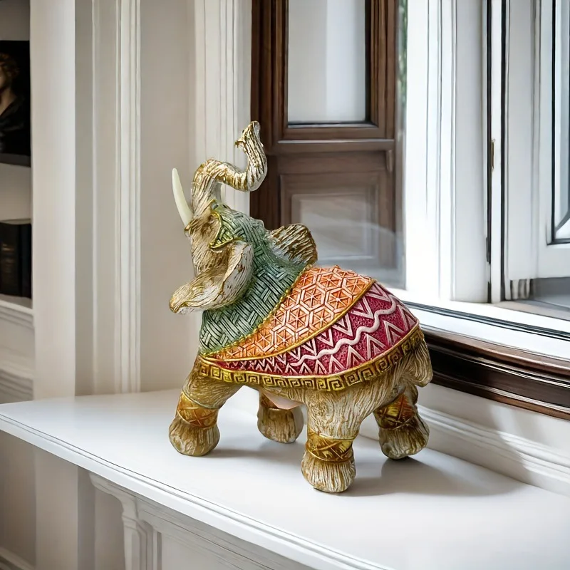Lucky Feng Shui Elephant Statue Golden Wealth Sculpture Home Decoration Mini Figurine Gift Decoration Crafts Figurines