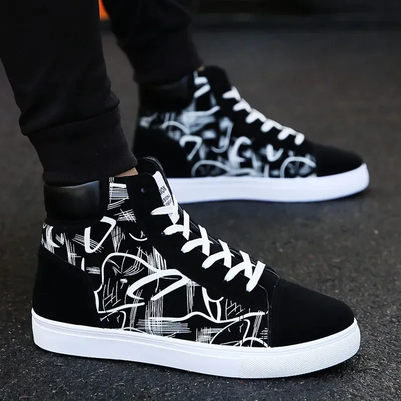 High Top Canvas Schuhe für Männer Mode Plattform Turnschuhe Frühling Winter männlich lässig vulkan isierte Schuhe Student Tenis Masculino