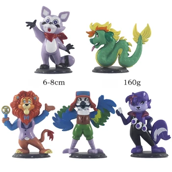 Indigo Park 5-Piece Bagged Animal Gk PVC Raccoon Statue Action Figurine Desk Collectible Anime Model Toys Figures Kids Gifts