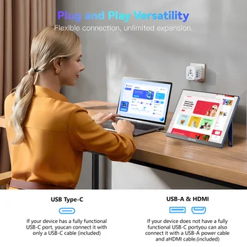 High Quality Aluminum 120hz Gaming Portable Monitor with Stand, 16 inch 1200P External Second PC Screen for Phone Laptop Xbox Mac 4