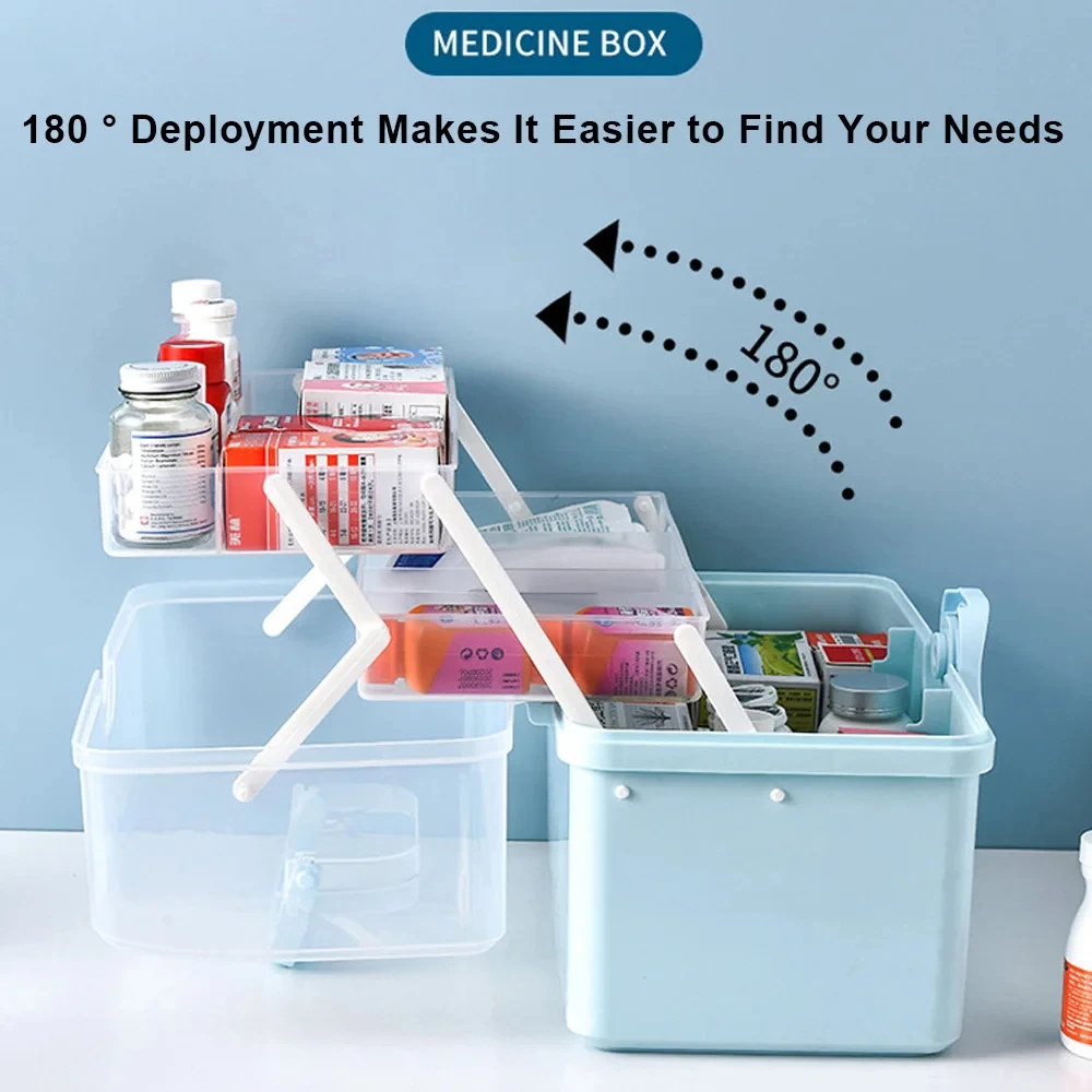 First Aid Kit Emergency Medicine Kit Large-Capacity Household Medicine Storage Box Portable Classification Kit Multifunctional
