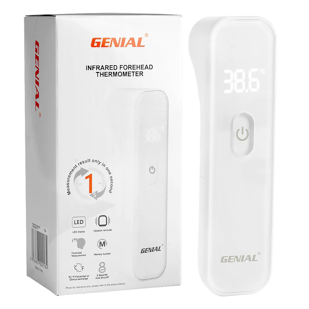 מדחום המצח ללא מגע, מדחום דיגיטלי אינפרא אדום למבוגרים ולילדים, חיישנים 3 רגישים, משוב רטט שקט