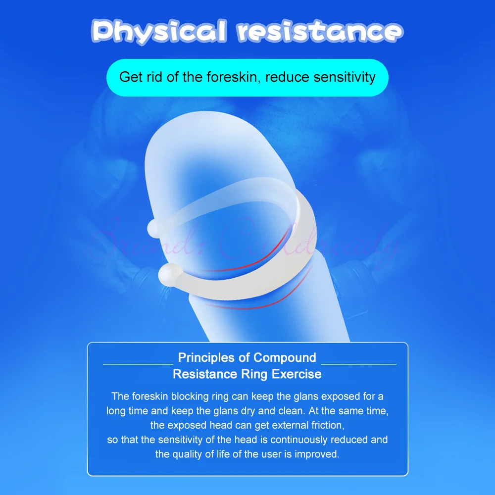 Male Sex Toys Foreskin Corrector for Men Penis Stretcher Delay Ejaculation Resistance Ring Daily/Night Use Cockring 2PCS