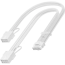Premium PCI-e 5.0 Sleeved Extension Cable, 16-Pin 12VHPWR 16AWG - With cable combs (White)