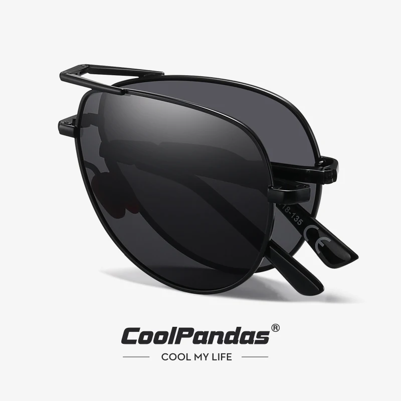 CoolPandas Mode Klapp Sonnenbrille Für Männer Luftfahrt Polarisierte Photochrome Gläser Frauen Tag Nacht Vision Brillen Anti-glare