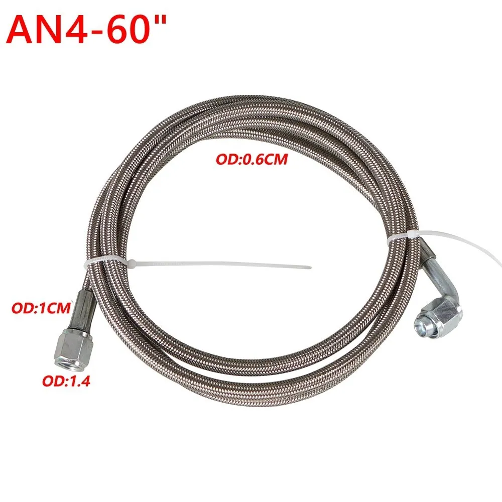 Universelles 12' 24' 36' 48' 60' Turbinen-Ölzufuhrrohr AN4 90 Grad X Gerades PTFE-Rohr Turbo-Ölzufuhrleitung-Kit Einfach zu Installieren – Detail 6