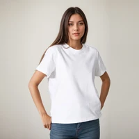 Cotton Short Sleeve Tops 220 Grams Heavy T-shirt Y2k Casual Comfortable Tee Shirt Black & White O-neck Woman Clothing YH2532 1
