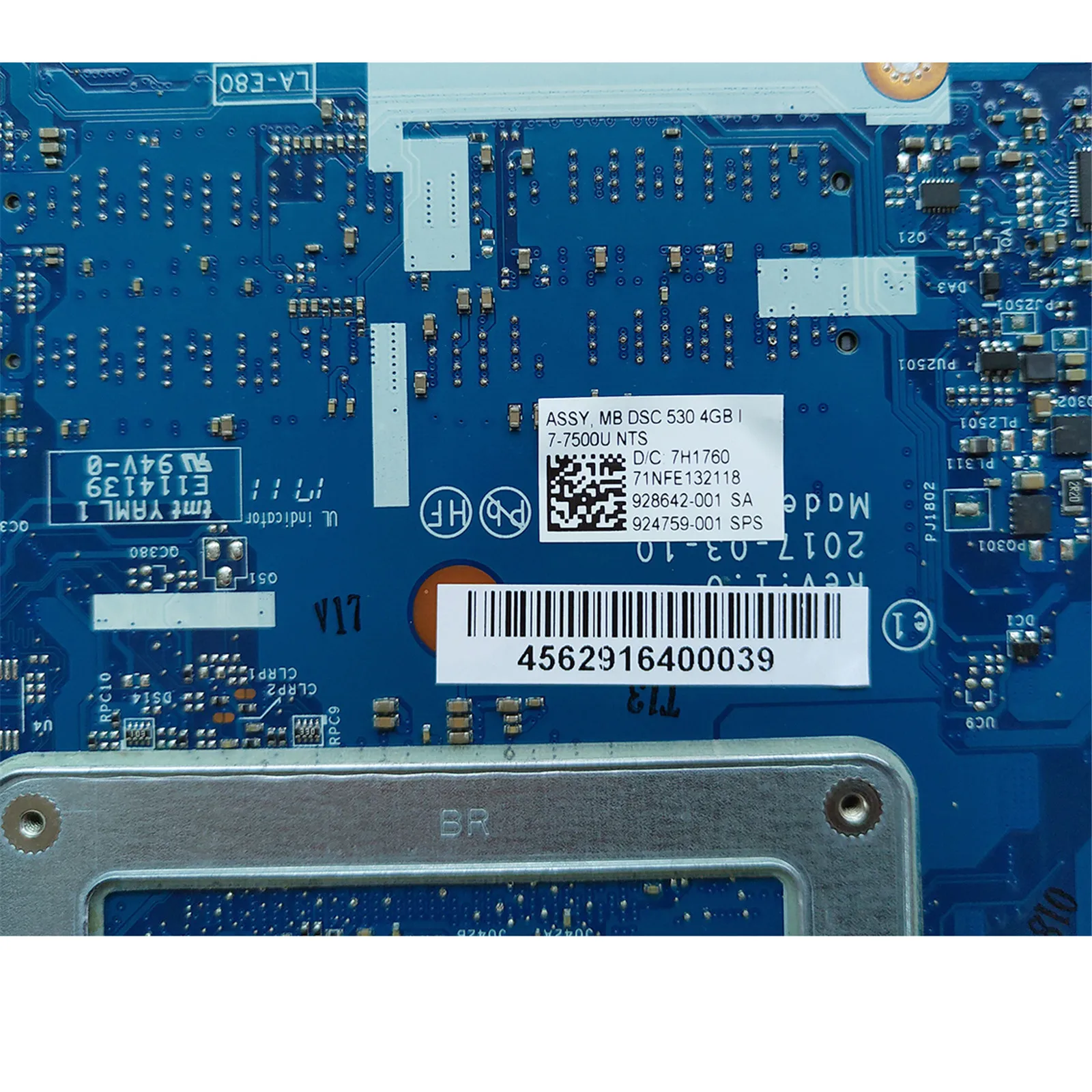 

FAST SHIPPING 928642-001 924759-001 CSL50 LA-E801P LAPTOP MOTHERBOARD FOR HP 15-BS MAINBOARD I7-7500 M530 4GB TESTED OK