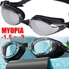 -1.5~-9.0 Myopia Swimming Goggles Myopia Professional Anti-fog UV Swimming Glasses Men Women Silicone Swim Sports Eyewear 2