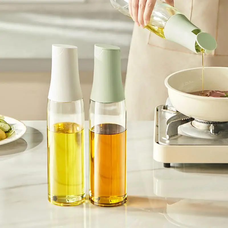 

new Oil Bottle Automatic Opening And Closing Glass Oil Container Oil Seasoning Bottle Kitchen Supplies Oil Bottle Soy Sauce Jar