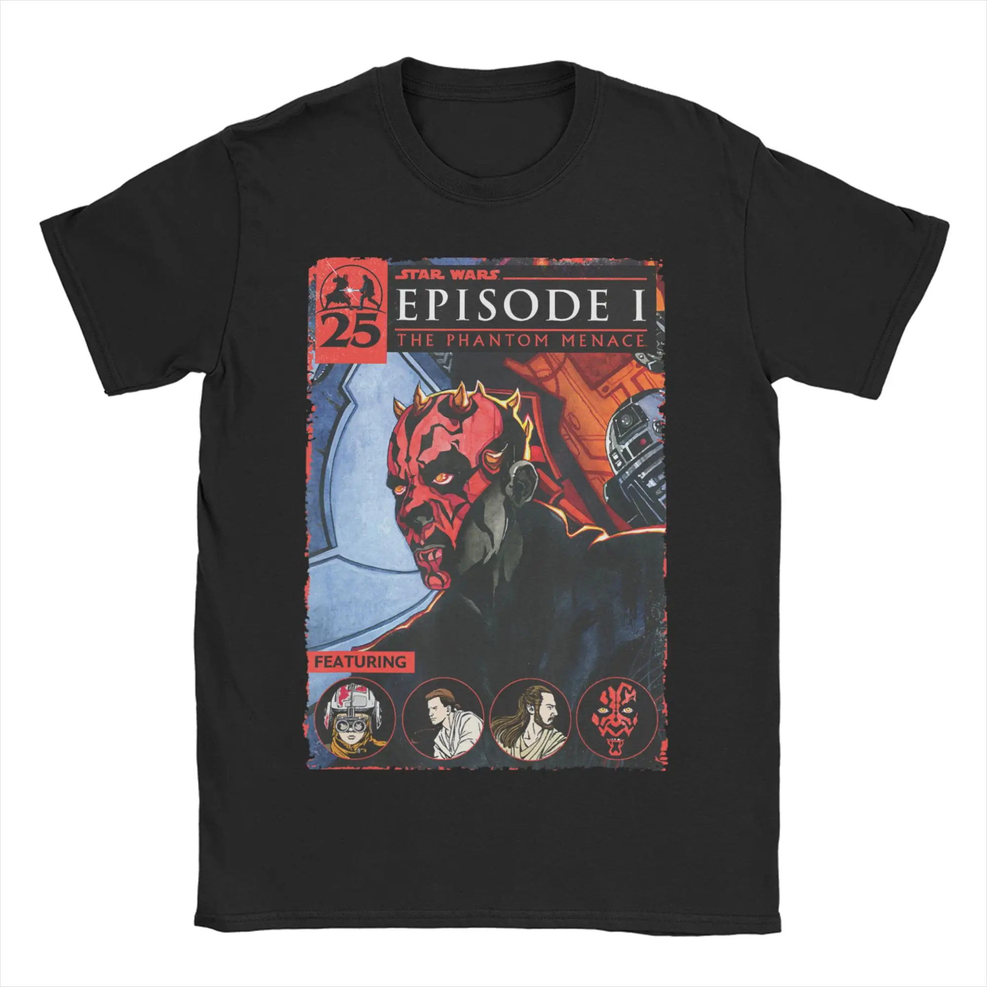 Männer Frauen The Phantom Menace Episode I Darth Maul Ft Poster T-Shirts Reine Baumwolle Tops Rundhals-T-Shirt Sommer-T-Shirt