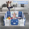 1Pc 14 Panels Baby Gate Playpen Spacious Area Foldable Baby Playpen Easy to Assemble Plastic Indoor Crawling Grille Indoor Toys 1