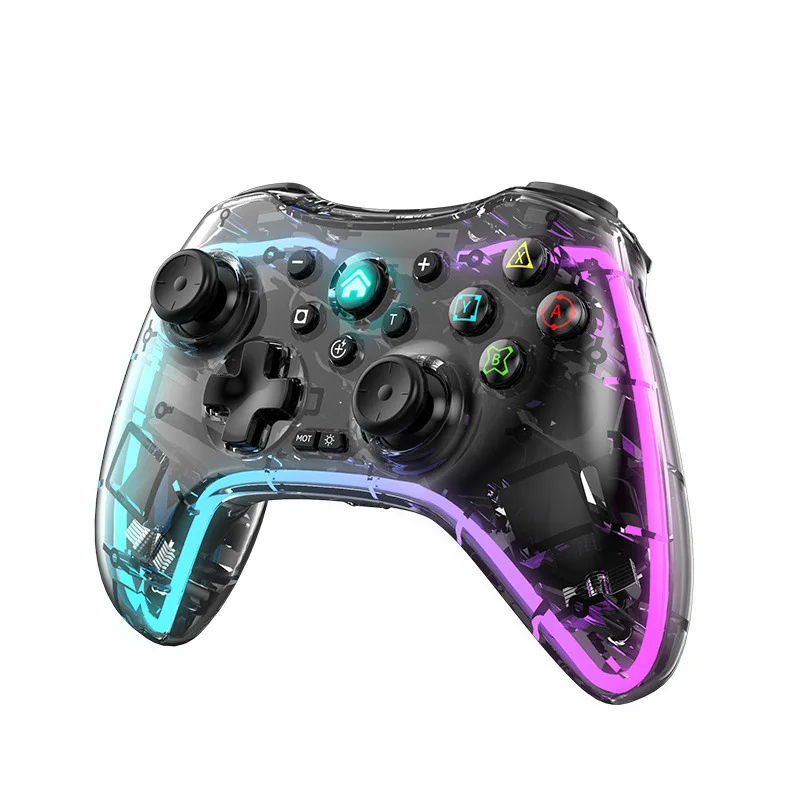 Wireless Bt Transparant Led Gamepad Luminoso Per Ns Switch Console Controller Di Gioco Joystick Per Switch Ps3 Ps4 Dispositivo Pc Android