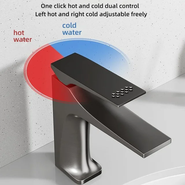 ก๊อกน้ำห้องน้ำโลหะผสมทองแดงป้องกันการกระเซ็นควบคุมอุณหภูมิแบบคู่ก๊อกอ่างล้างหน้าแบบขัดเงาอ่างล้างหน้าก๊อกน้ำป้องกันการกระเซ็นพร้อม 80 ซม. 1