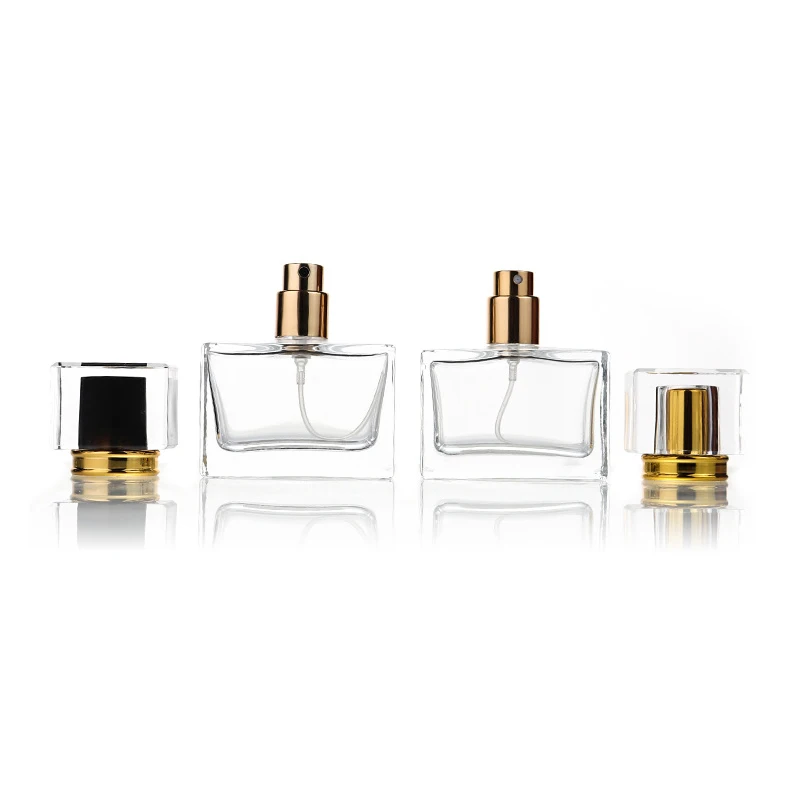 

10pcs 30ml 50ml Square Glass Empty Perfume Bottle Pump Spray Parfum Atomizer Refillable Cosmetic Container Portable