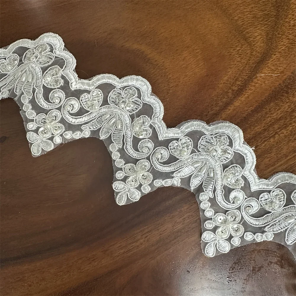 Adorno de encaje de lentejuelas con cuentas de 1 yarda para manualidades  para vestidos de noche - AliExpress, image size:1000x1000