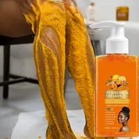 Gel douche au curcuma, orange et vitamine C, parfum frais, hydratant, éclaircissant, exfoliant, nettoyage en profondeur, peau lisse. 5