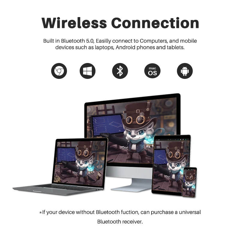 13.6 x 8.5 Inch HUION G930L Wireless Graphics Tablets Inspiroy Giano Drawing tablet Bluetooth Connection with Pentech 3.0 Stylus — view 4