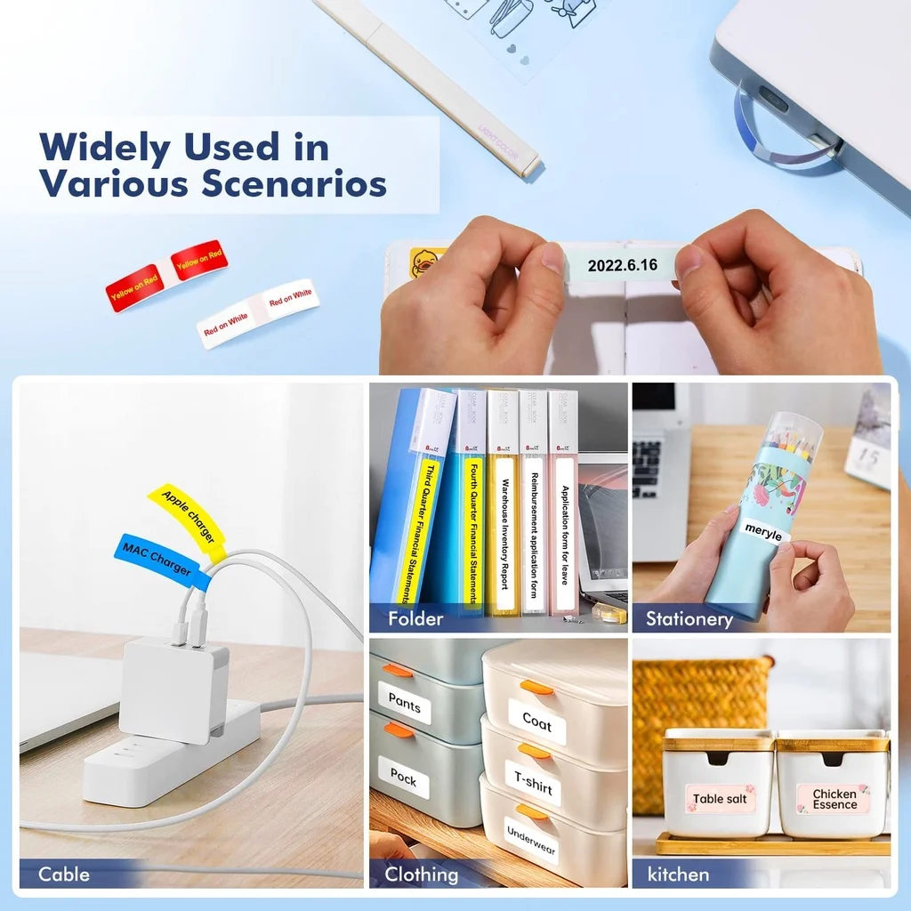 [for B18] [Colourful Series] NIIMBOT Thermal Label Stickers for B18, Waterproof Anti-Oil Scratch-Resistant Paper