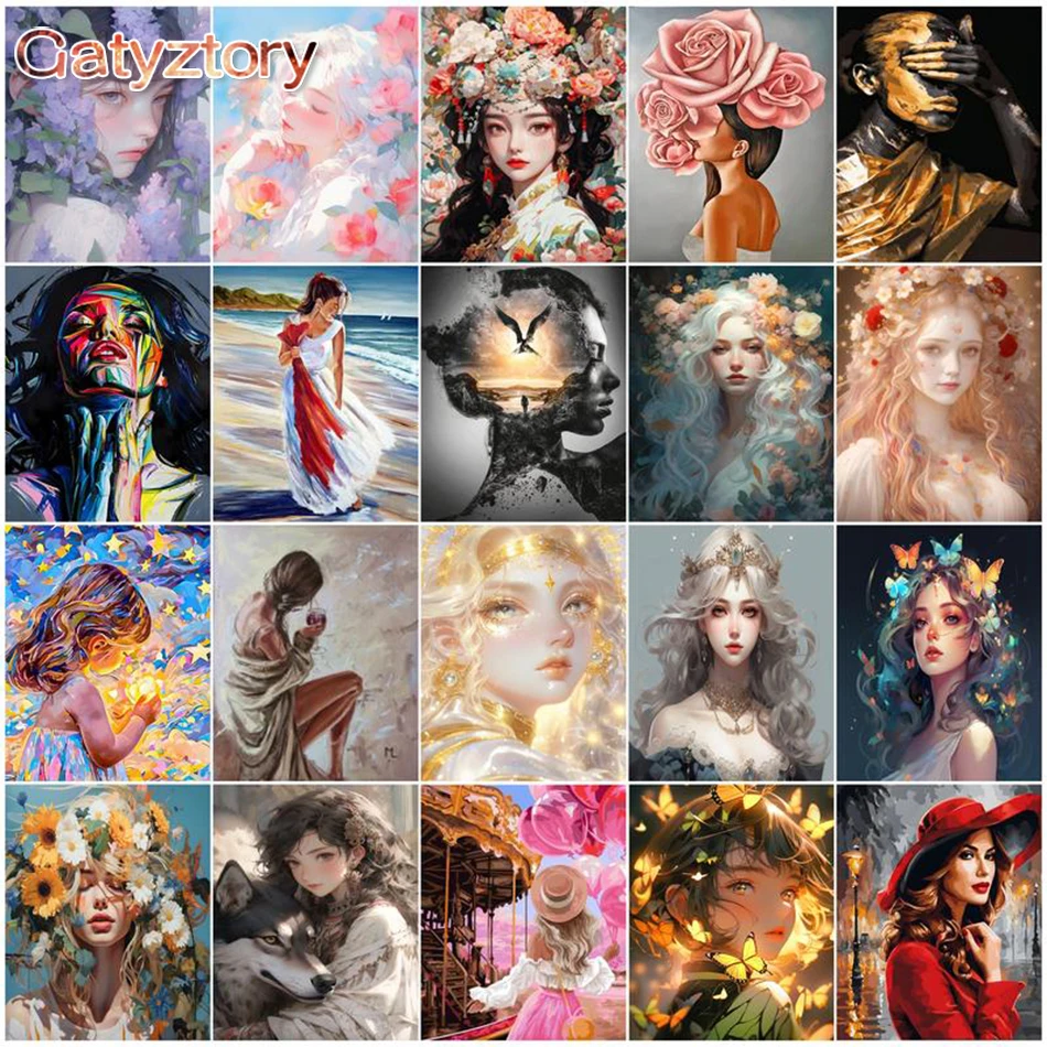 

GATYZTORY 60x75cm Pictures By Numbers For Adult Kits Painting By Numbers Figure On Canvas DIY Home Decoration DIY Gift New