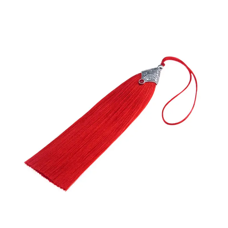 2/4/8Pcs 10.6cm Fish Mouth Tassel Ice Silk Polyester Metal Cap Bookmark Pendant Diy Jewelry Decoration Accessories Hanging Ear