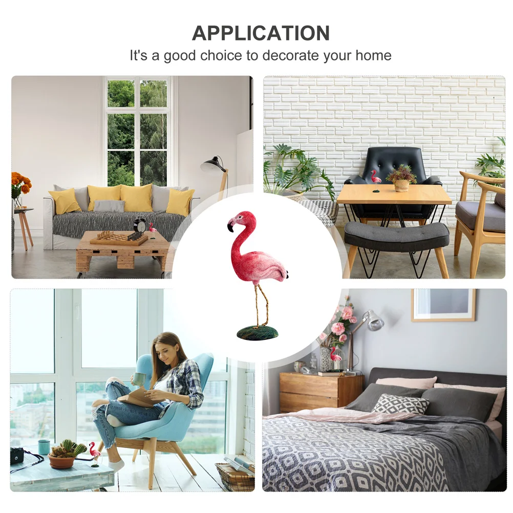 Flamingo Wool Felt Material Set Selected Felt Package Diy Needle Crafts Animal Stitching Tools Crafting Kit