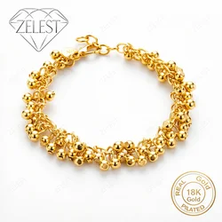 Exquisite Glossy Gold - Plated Sterling Silver Beaded Bracelet (Gold)