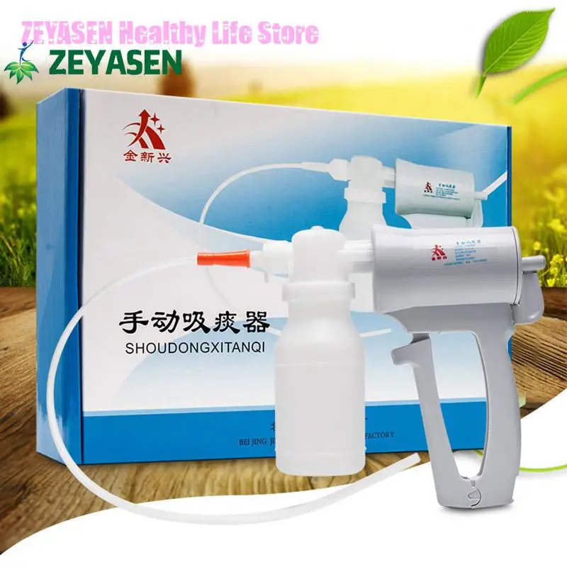 Zeyasen Manual Sputum Aspirator For Home Hand Held Sputum Suction Medical-devices Aspirador Flemas Pump Tube Catheter Aspirators