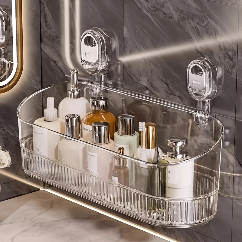 Luxury Wall - Mounted Suction CupStorage Shelf: No - Drill, for Shower & ToiletriesIdeal forBathroom Essentials3 Storage Shelves 4
