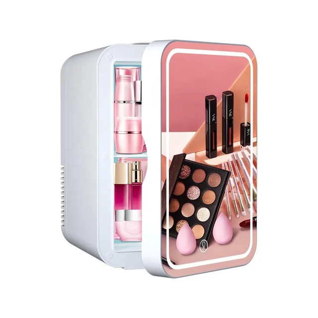 Portable beauty skincare cooler and warmer l car home refrigerator cosmetic mirror mini fridge makeup