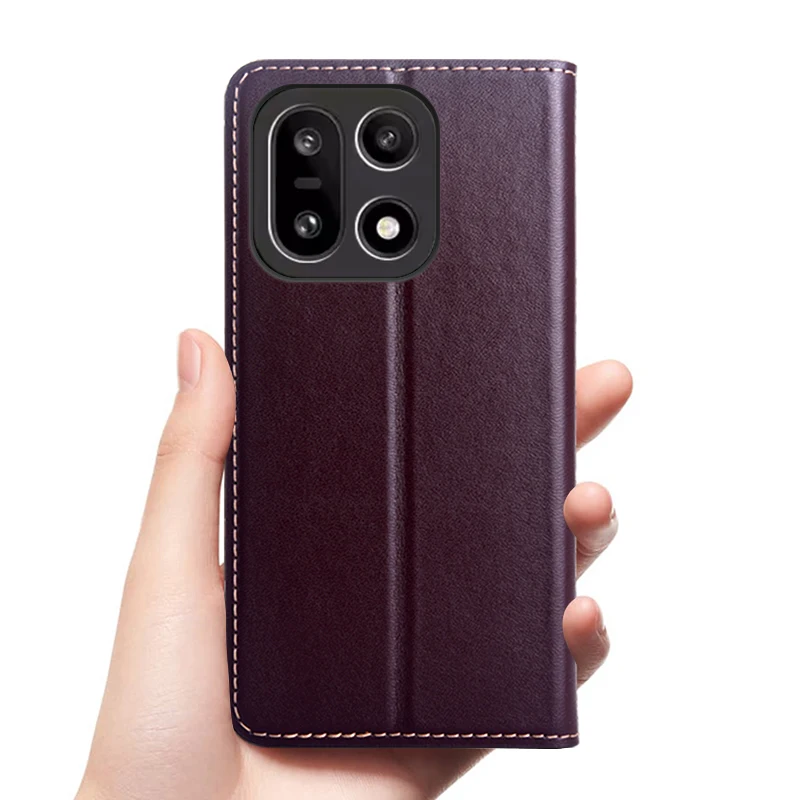 Luxury Napa Texture Genuine Leather Flip Case with Magnetic Cover and Card Pocket Wallet
